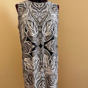 Charter Club Geometric Design sleeveless black and white dress NWOT